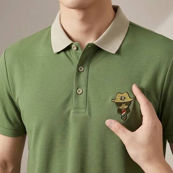 Olive_Green_Regular_Fit_Contrast_Collar_Polo_T_Shirt_For_Men