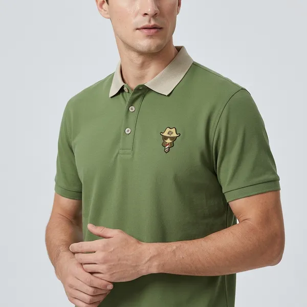 Olive_Green_Regular_Fit_Contrast_Collar_Polo_T_Shirt_For_Men