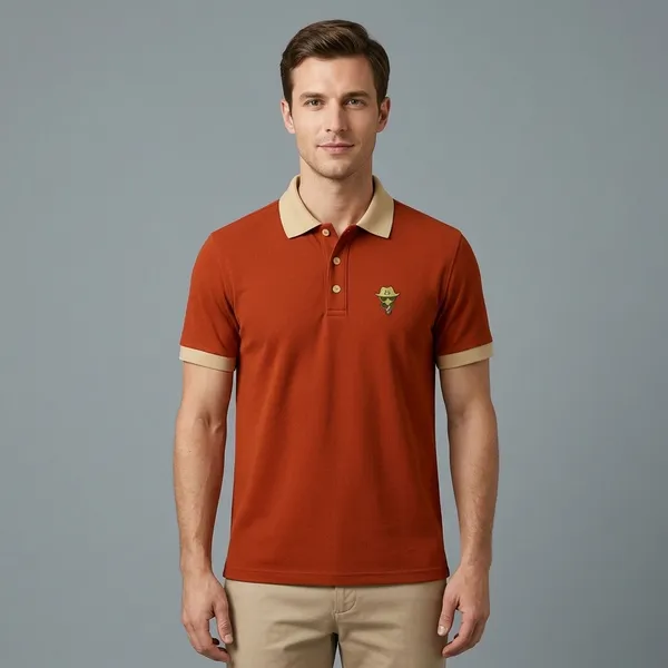 Rust_Orange_Regular_Fit_Embroidered_Polo_T_Shirt_For_Men