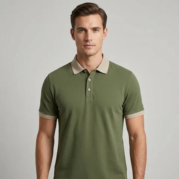 Olive_Green_Regular_Fit_Contrast_Collar_Polo_T_Shirt_For_Men