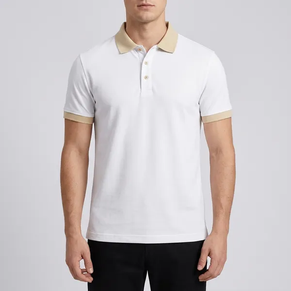 White_Regular_Fit_Contrast_Collar_Polo_T_Shirt_For_Men