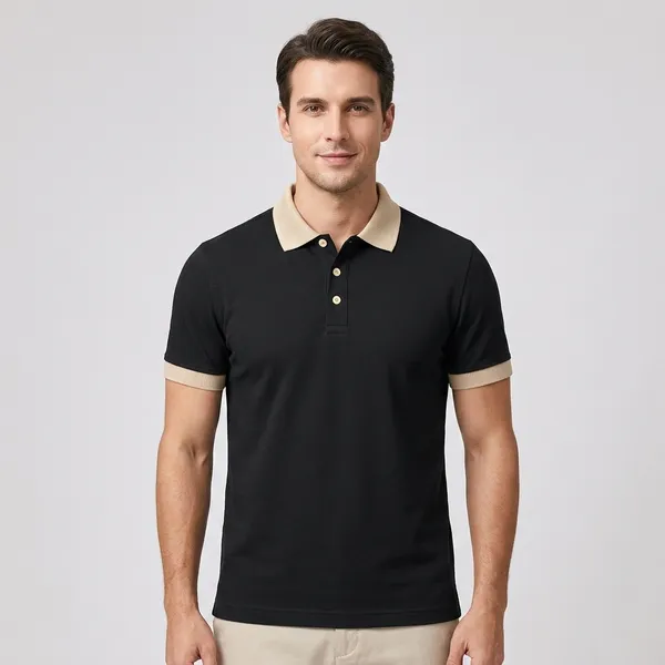 Black_Regular_Fit_Contrast_Collar_Polo_T_Shirt_For_Men