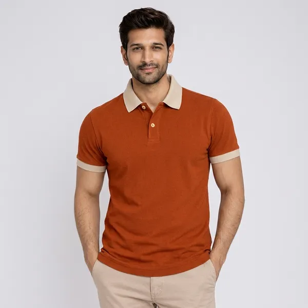 Rust_Orange_Regular_Fit_Contrast_Collar_Polo_T_Shirt_For_Men
