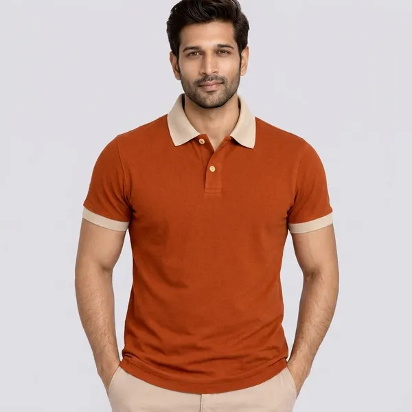Rust_Orange_Regular_Fit_Contrast_Collar_Polo_T_Shirt_For_Men