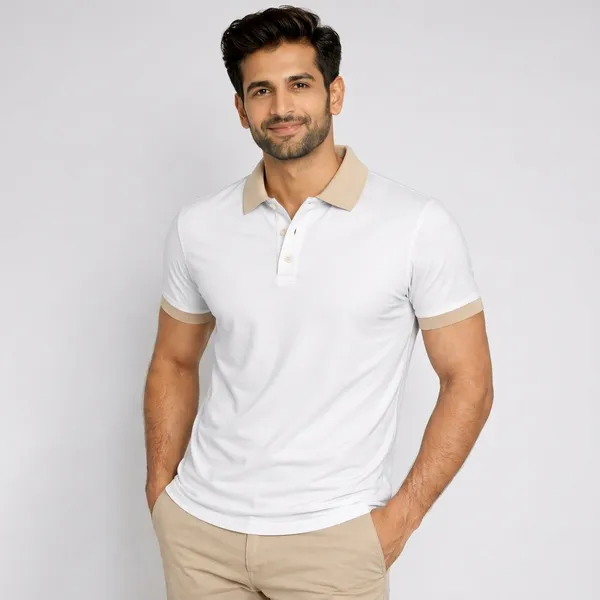 White_Regular_Fit_Contrast_Collar_Polo_T_Shirt_For_Men