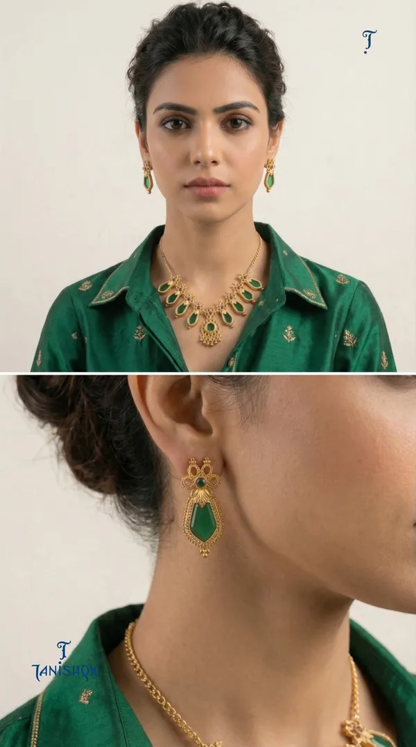 Traditional_Gold-Plated_Necklace_Set_With_Earrings