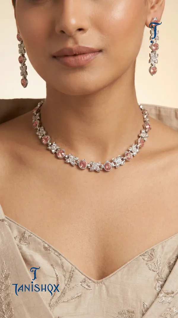 Elegant_Pink_Stone_Necklace_Set_With_Matching_Earrings_For_Women