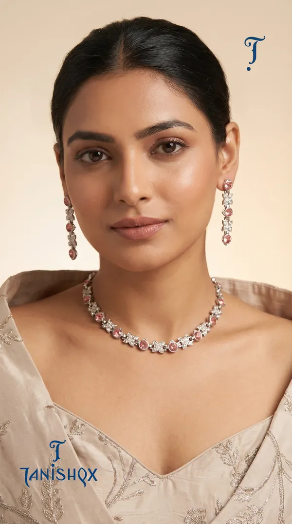 Elegant_Pink_Stone_Necklace_Set_With_Matching_Earrings_For_Women