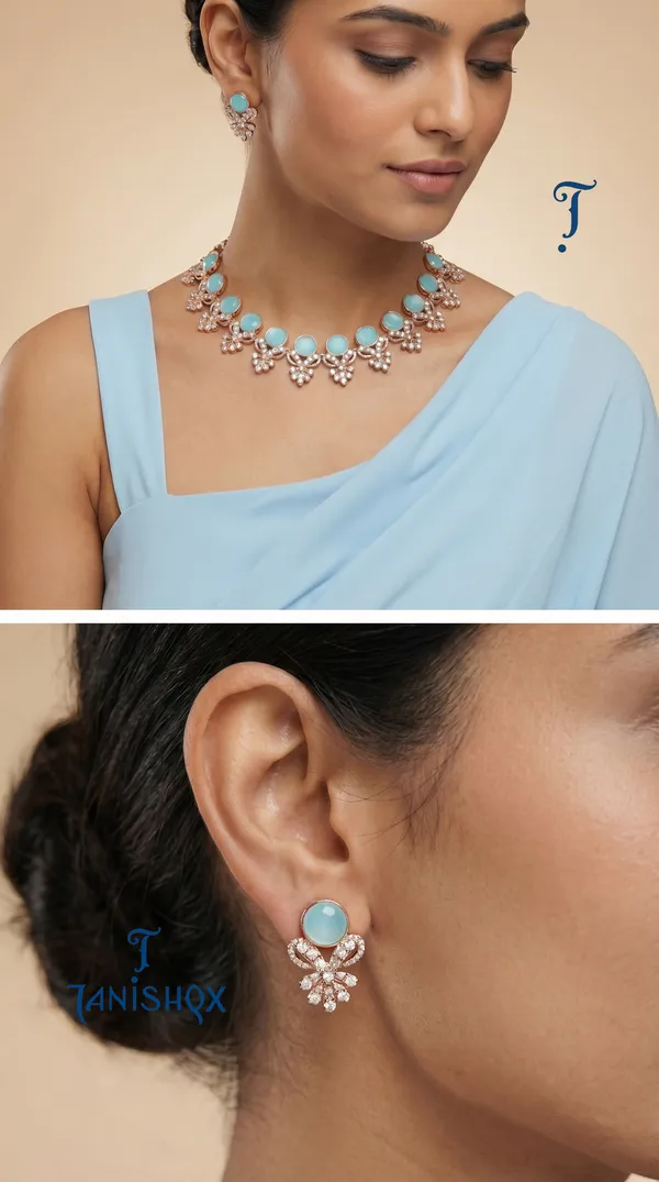 Designer_Blue_Diamond_Look_Choker_Set_With_Matching_Earrings_For_Women