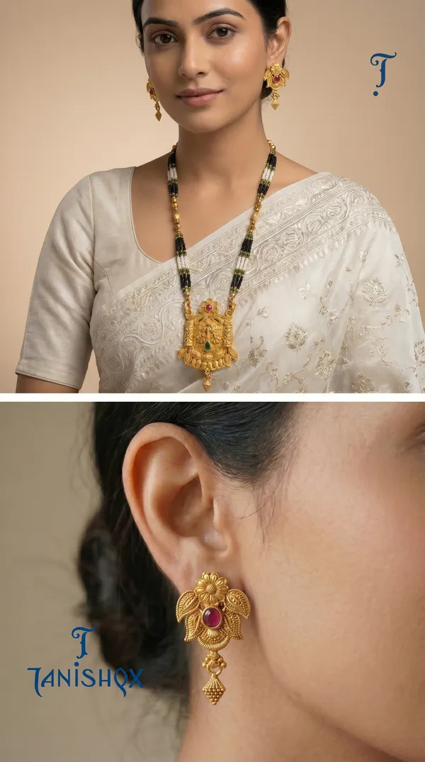 Gold_Plated_Mangalsutra_Set_With_Earrings