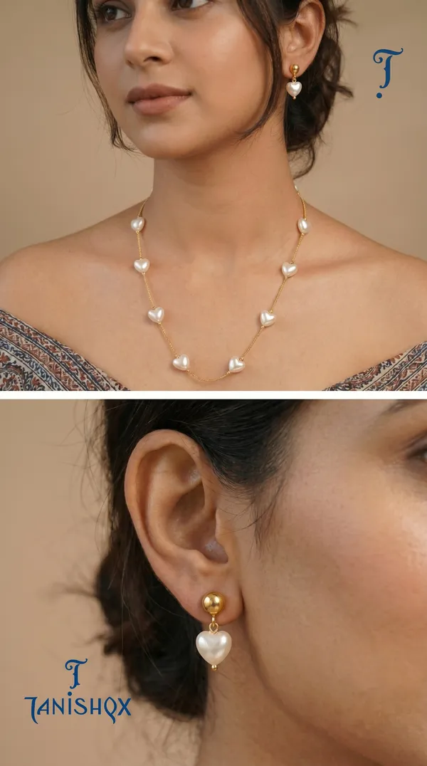 Elegant_Pearl_Heart_Necklace_Set_For_Women_With_Earrings