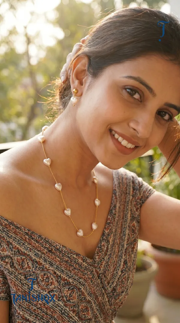 Elegant_Pearl_Heart_Necklace_Set_For_Women_With_Earrings