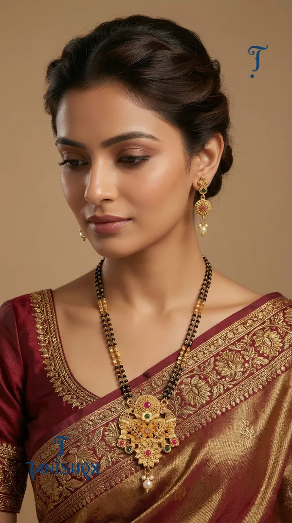 Micro_Gold_Plated_Diamond_Studded_Fancy_Flower_Square_Mangalsutra_Set_With_Earrings