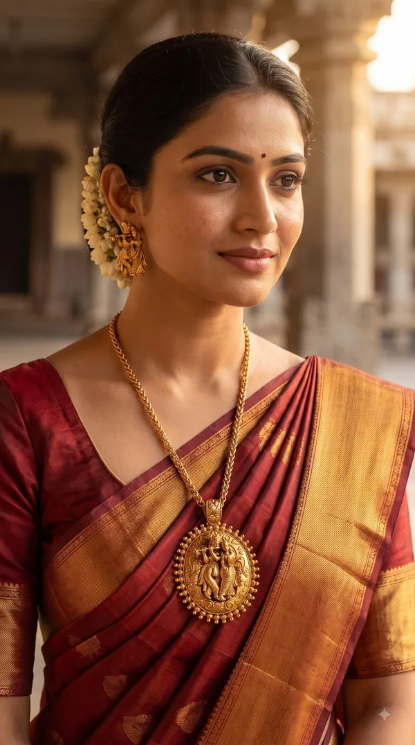 Traditional_Gold-Plated_Krishna_Pendant_Necklace_&_Matching_Earrings_Set