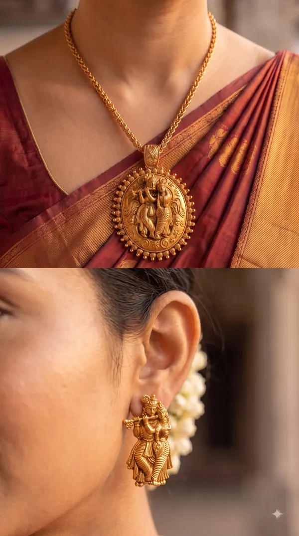 Traditional_Gold-Plated_Krishna_Pendant_Necklace_&_Matching_Earrings_Set