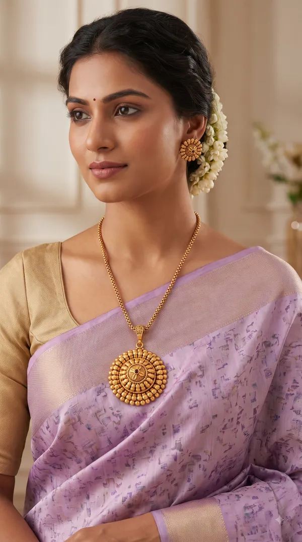 Antique_Gold_Filigree_Medallion_Necklace_Set_with_Ruby-Center_Earrings