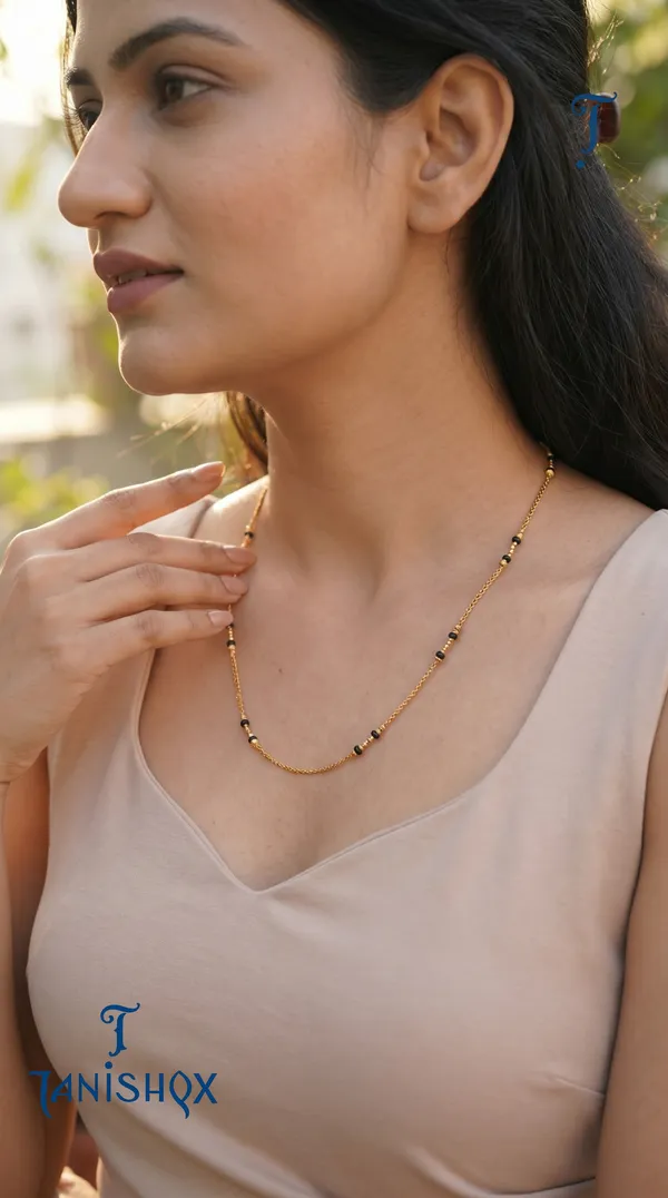 Gold_Plated_Square_Diamond_Pendant_Mangalsutra_With_Black_Beads_For_Women
