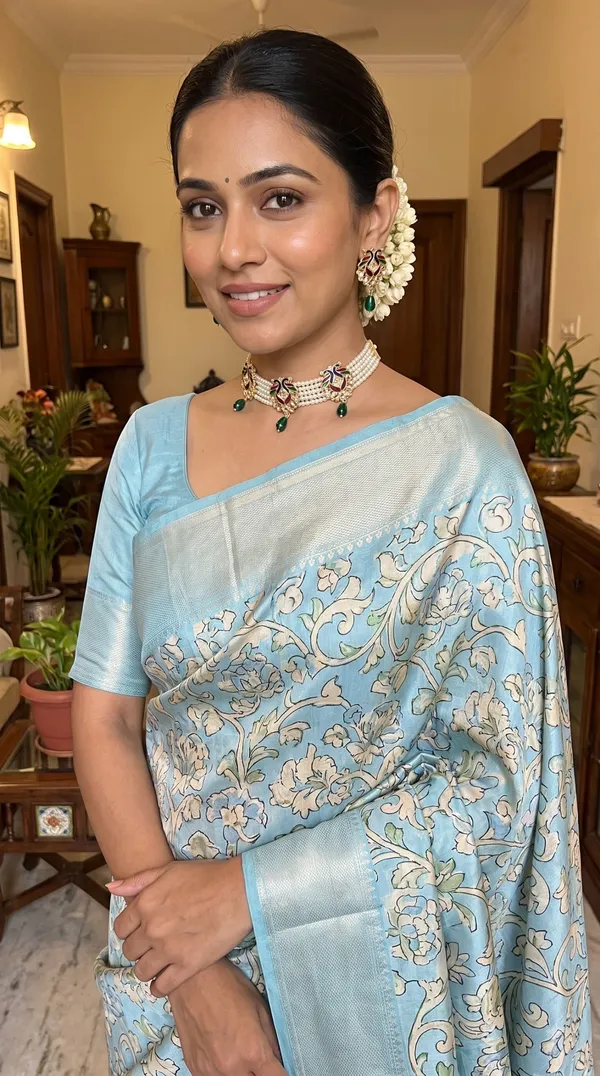 Meenakari_Pearl_Choker_Necklace_Set_with_Green_Beads_&_Peacock_Design