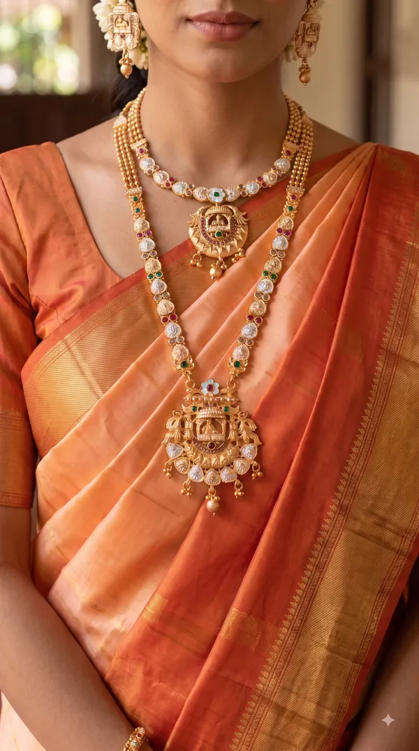 Aqua_Blue_Floral_Kundan_Necklace_Set_with_Dual_Necklace,_Statement_Pendant_&_Matching_Accessories