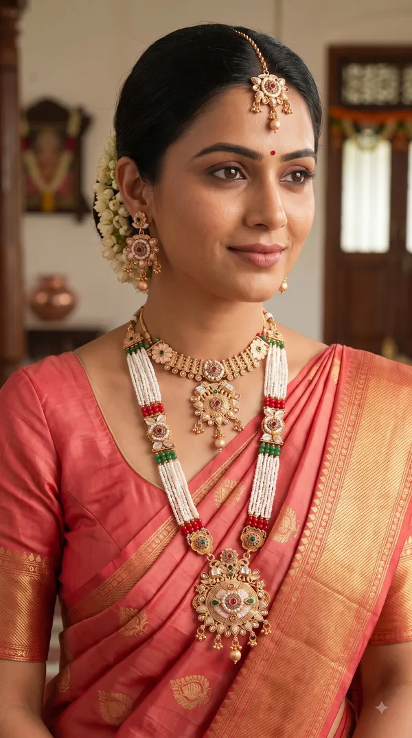 Temple_Bloom_2-Layer_Pearl_Mala_Jewellery_Set_�_Necklace,_Earrings_&_Maang_Tikka