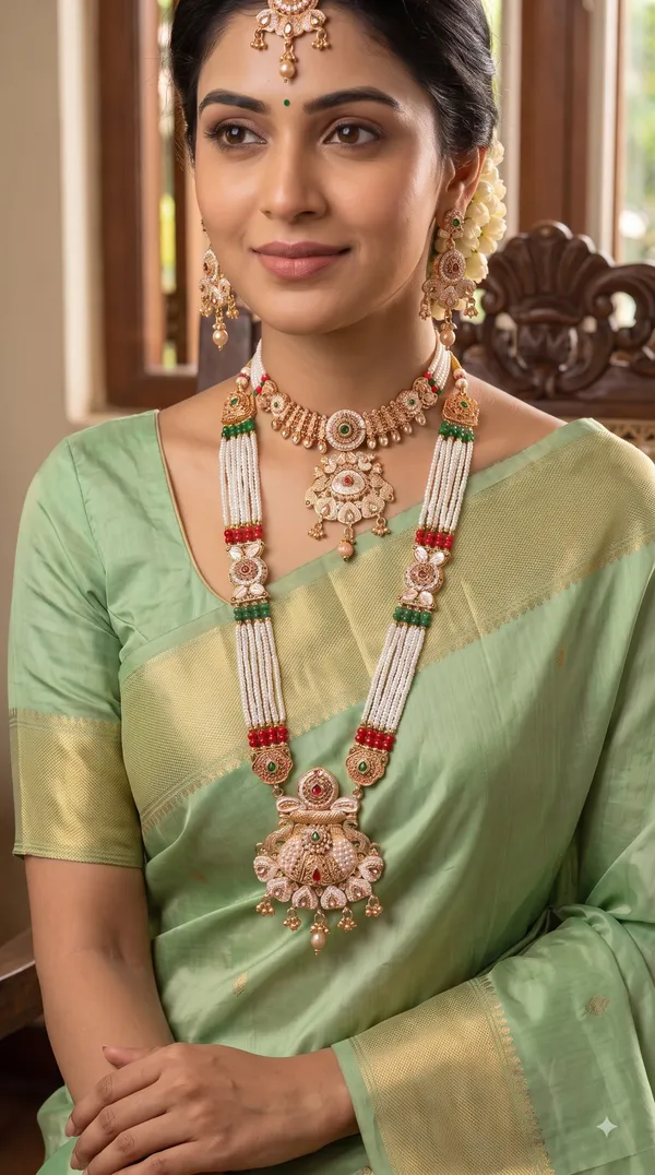 Ruby_Green_Pearl_Mala_with_Floral_Kundan_Choker_&_Statement_Pendant_Set