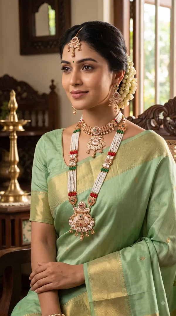Ruby_Green_Pearl_Mala_with_Floral_Kundan_Choker_&_Statement_Pendant_Set