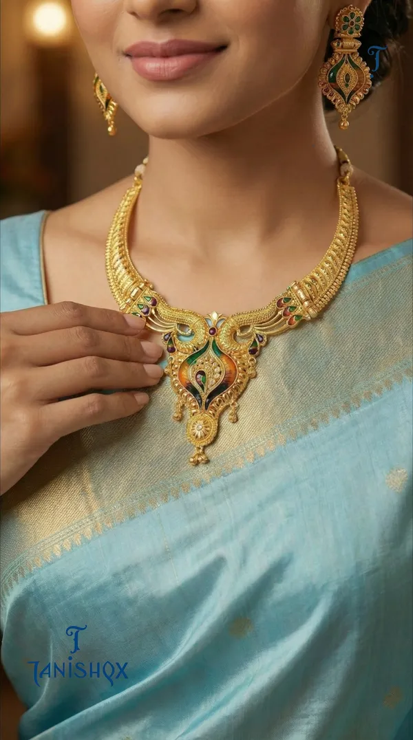 Traditional_Gold-Plated_Necklace_Set_With_Earrings
