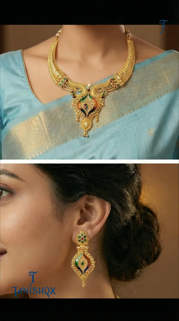 Traditional_Gold-Plated_Necklace_Set_With_Earrings