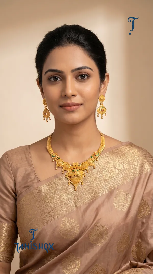 Traditional_Gold-Plated_Necklace_Set_With_Earrings