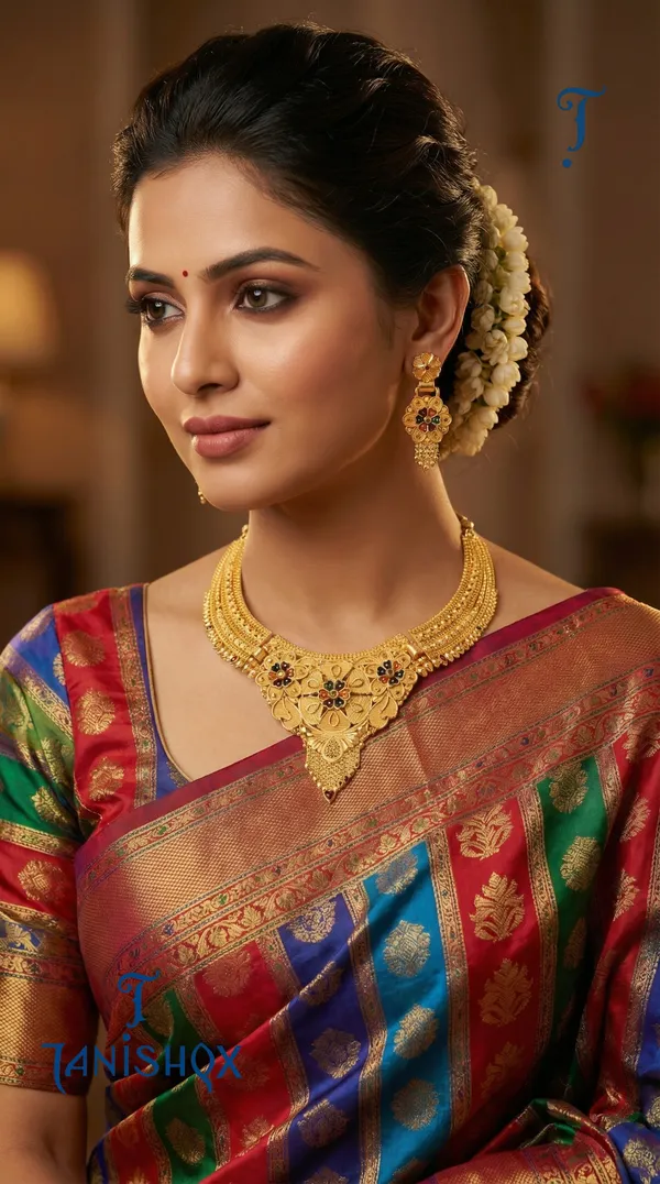 Traditional_Gold-Plated_Necklace_Set_With_Earrings