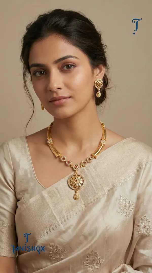 Traditional_Gold-Plated_Necklace_Set_With_Earrings