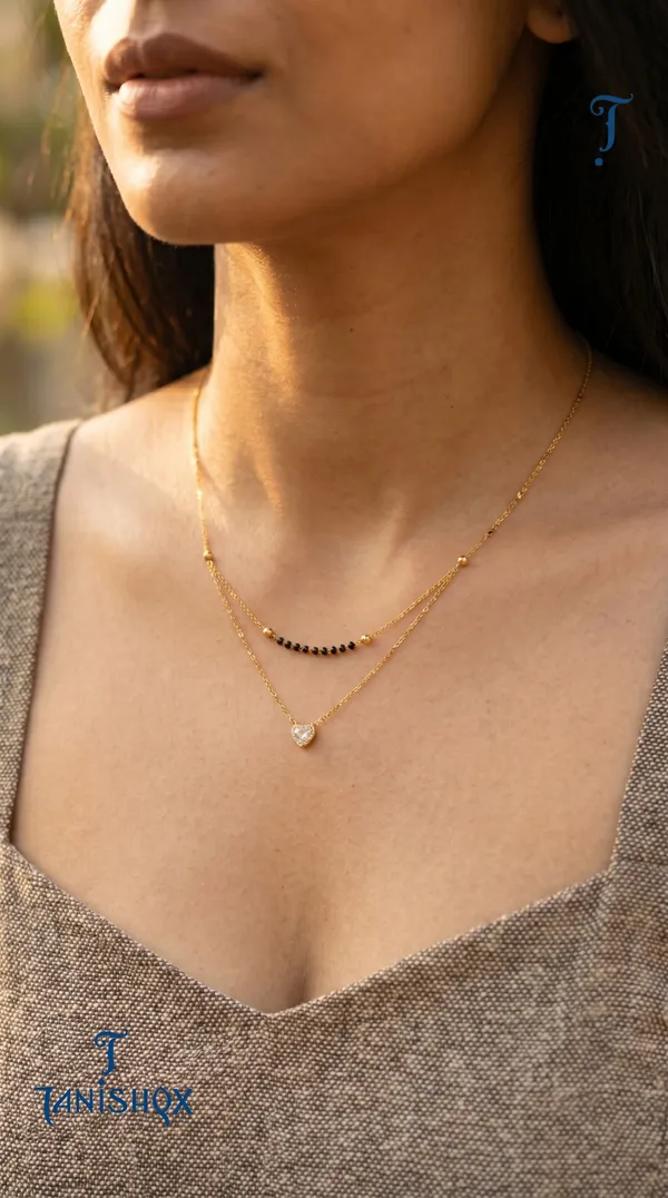 Gold_Plated_Square_Diamond_Pendant_Mangalsutra_With_Black_Beads_For_Women