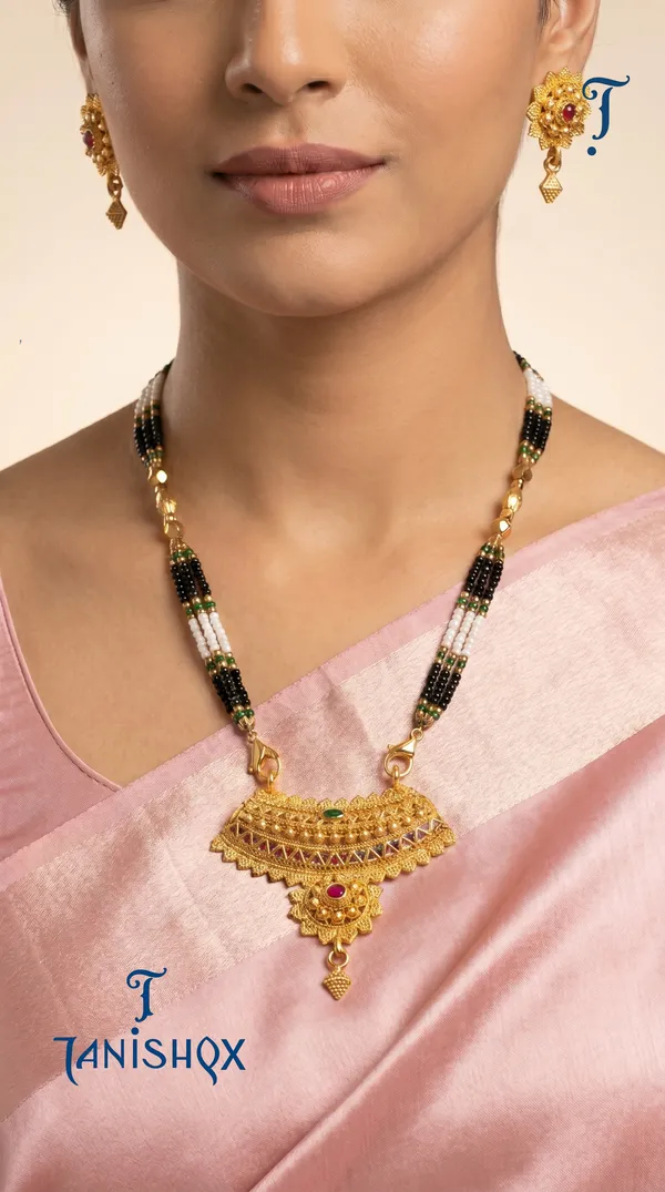 Gold_Plated_Mangalsutra_Set_With_Earrings