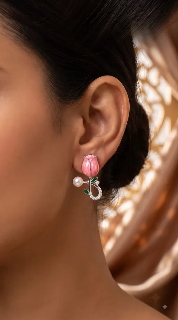 Elegant_Pink_Tulip_Pearl_Earrings_for_Women