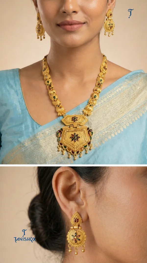 Traditional_Gold-Plated_Necklace_Set_With_Earrings