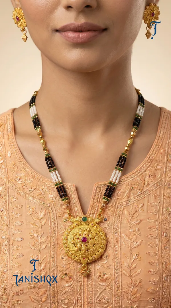 Gold_Plated_Mangalsutra_Set_With_Earrings