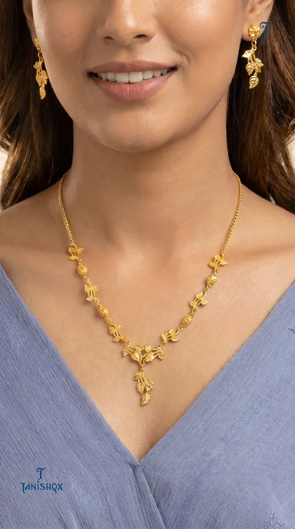 Rose_Gold_Floral_Vine_Necklace_&_Earrings_Set_With_White_Stone_Detailing