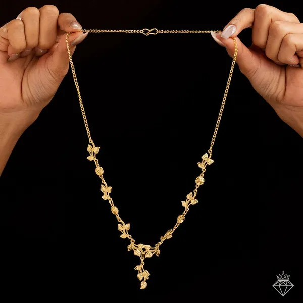 Rose_Gold_Floral_Vine_Necklace_&_Earrings_Set_With_White_Stone_Detailing