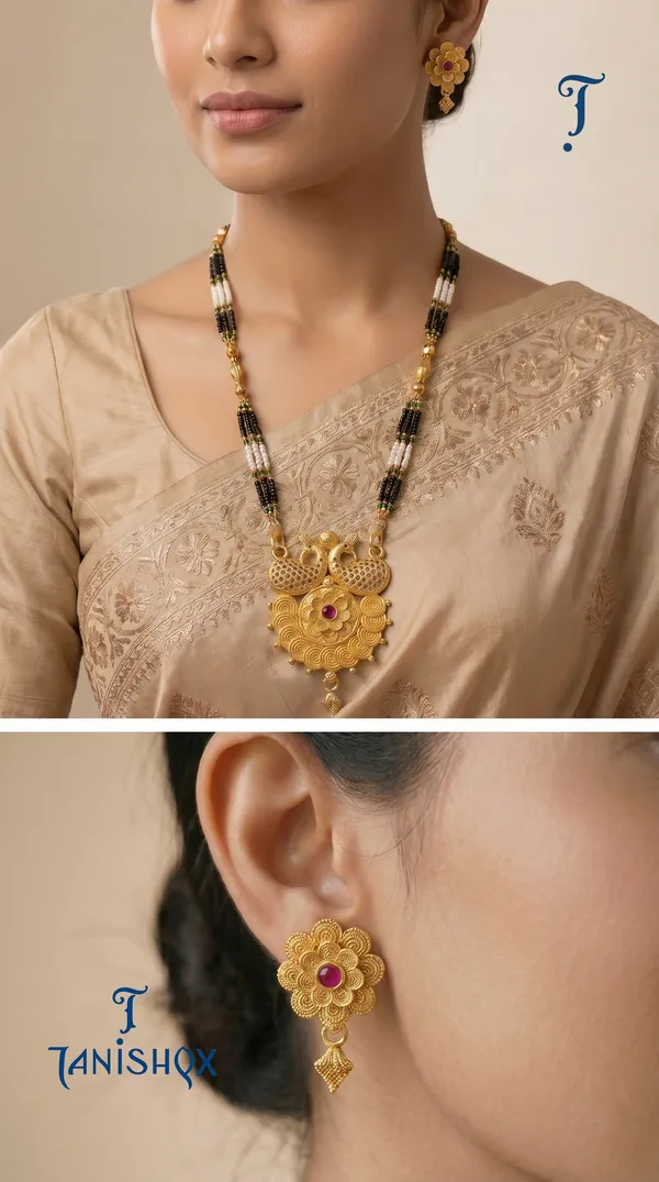 Gold_Plated_Mangalsutra_Set_With_Earrings