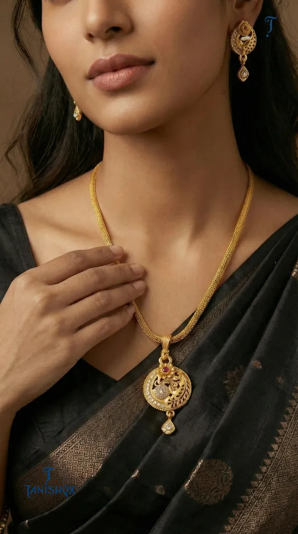 Micro_Gold_Plated_Ad_Diamond_Studded_Fancy_Oval_Pendant_Set_With_Chain