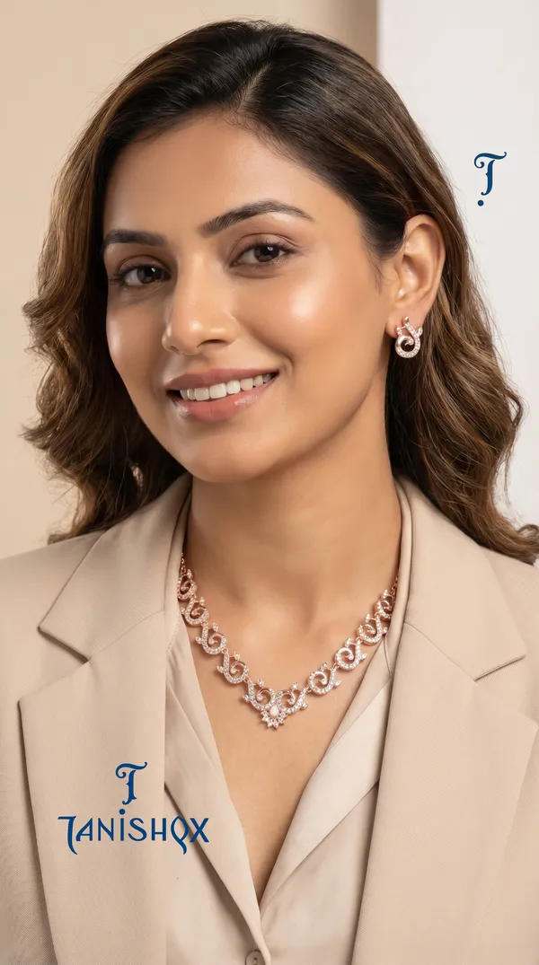Designer_Swirl_Pattern_Necklace_Set_With_Diamond_Finish_&_Earrings