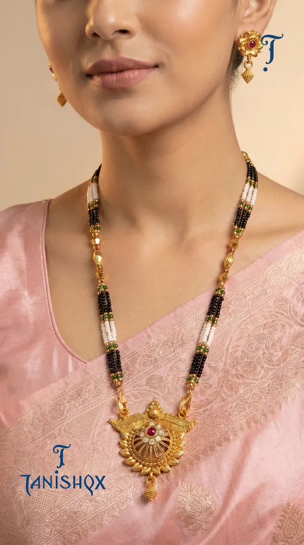 Gold_Plated_Mangalsutra_Set_With_Earrings