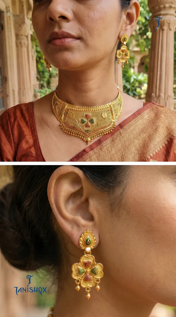 Traditional_Gold-Plated_Necklace_Set_With_Earrings