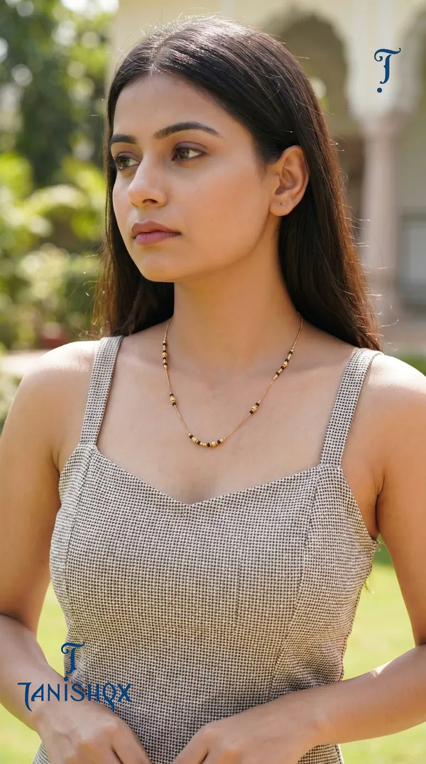 Gold_Plated_Square_Diamond_Pendant_Mangalsutra_With_Black_Beads_For_Women