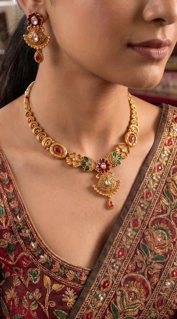 Gold_Meenakari_Floral_Paisley_Pendant_Necklace