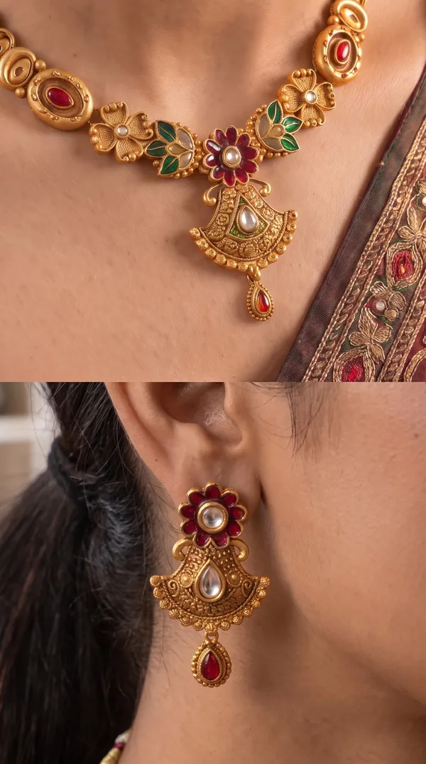 Gold_Meenakari_Floral_Paisley_Pendant_Necklace