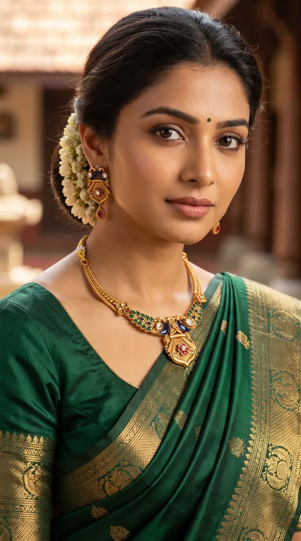 Royal_Gold_Peacock_Leaf_Meenakari_Pendant_Necklace