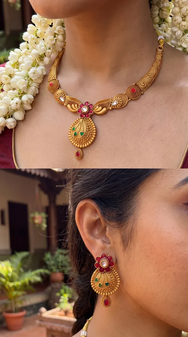 Floral_Paisley_Designer_Necklace_Set_with_Matching_Earrings