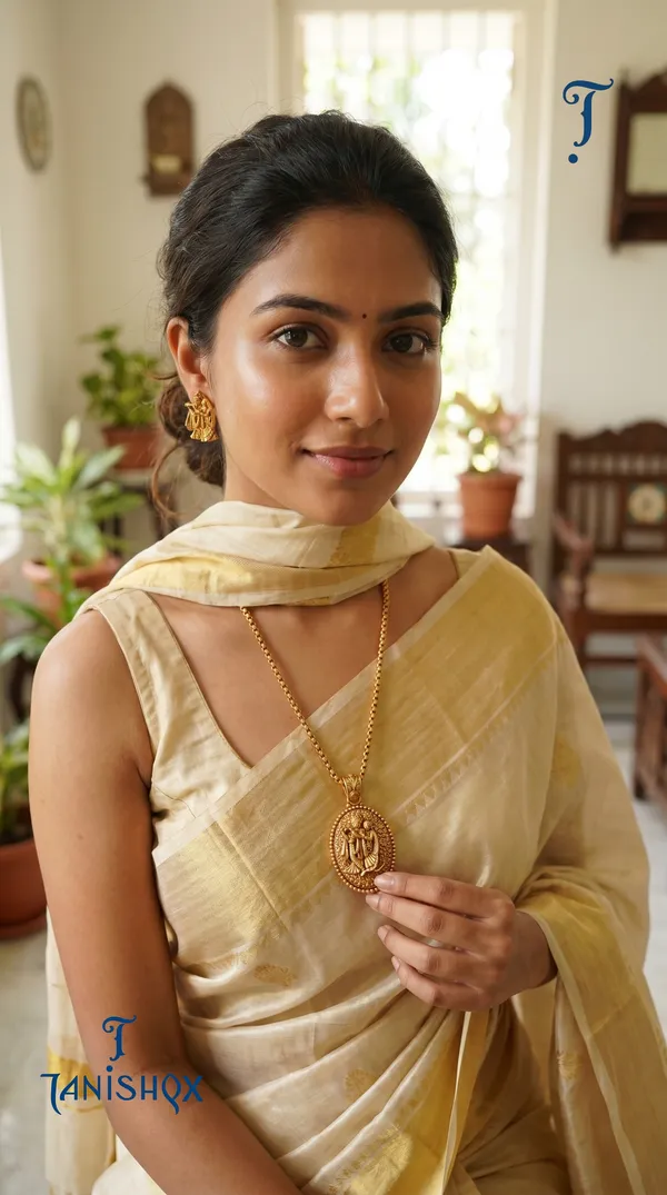 Antique_Gold_Finish_Krishna_Pendant_Chain_Set_For_Women