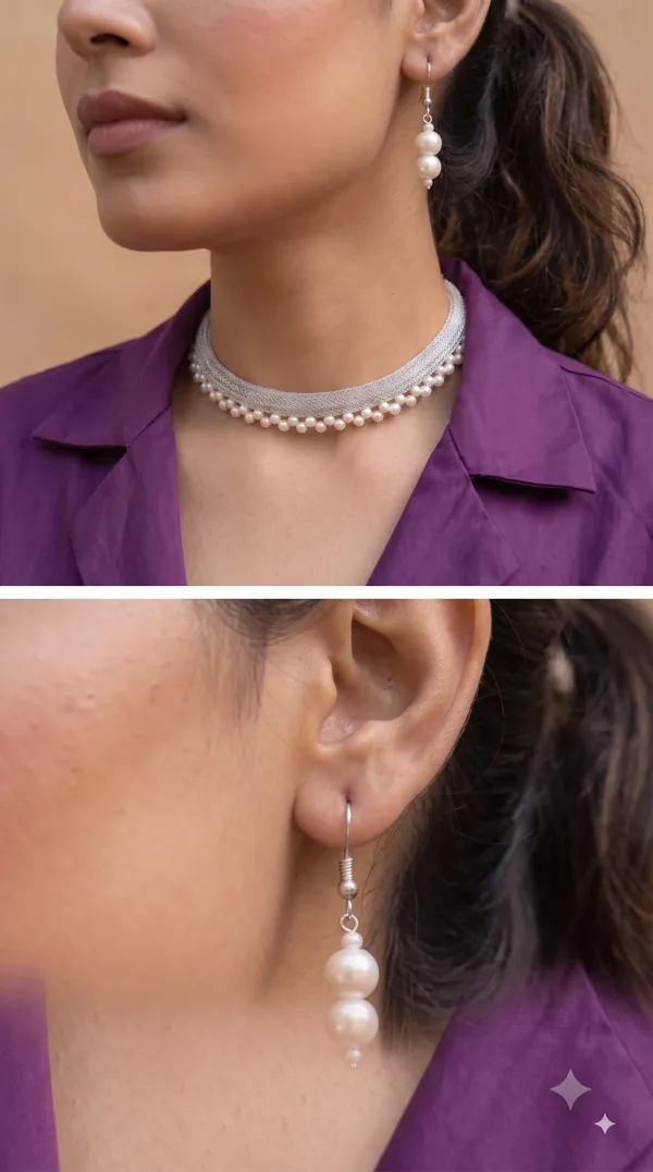 Elegant_Pearl_Necklace_Set_with_Gold-Tone_Mesh_Design_&_Matching_Earrings